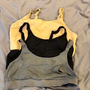 Women's Mom Cozy Pumping/nursing bras Black, Gray, and Cream L